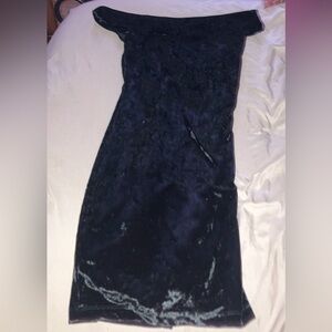 Iredecent Green Glitter Off the shoulder dreamy backless velvet dress